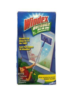Windex Outdoor All-In-One Glass Cleaning Tool Kit With Handle & Pads 2010 Open B
